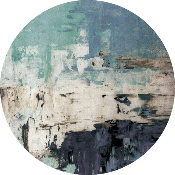 Abstract Blue Pattern Round Rugs for Living Room Bedroom Office