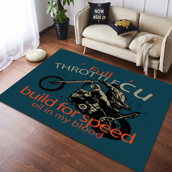 Vintage Harley Kawasaki Ducati Motorcycle Flannel Floor Mats 03 - Image 5