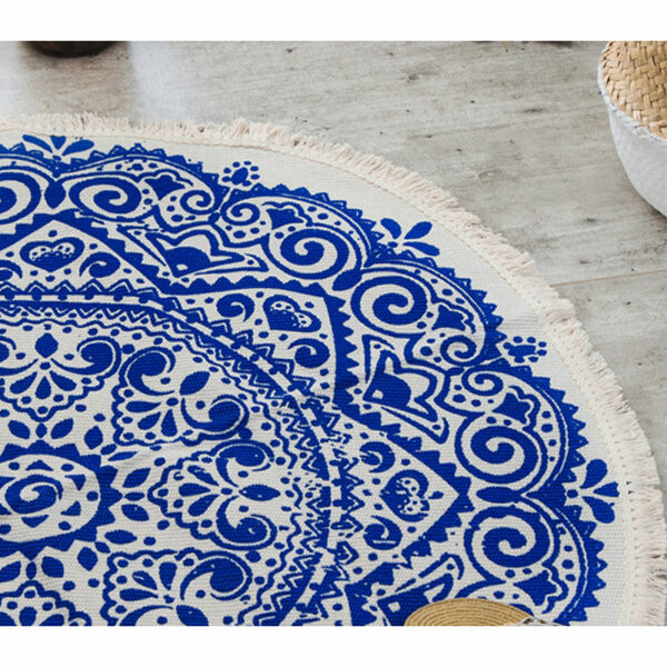 Round Cotton Area Rug with Tassel Hand Woven Machine Washable Floor Carpet Rug for Living Room Bedroom 90cm 01 - Image 3