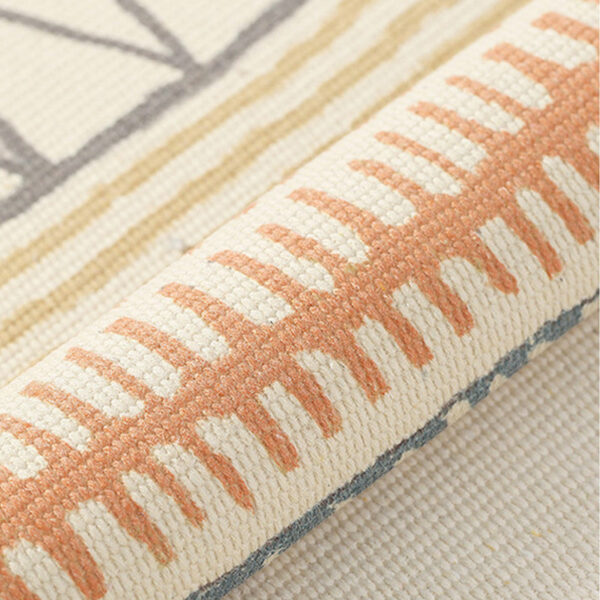 Decorative Floral Cotton Area Rug Hand Woven Rug Entryway Bedside Runner Thin Floor Mat Carpet with Tassel - Image 5