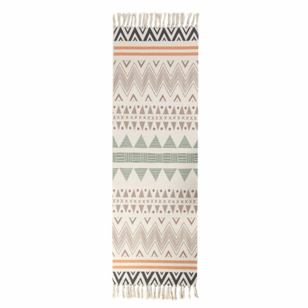 Colourful Geometric Cotton Area Rug with Tassel Hand Woven Floor Carpet Rug for Living Room Bedroom 06 - Image 2
