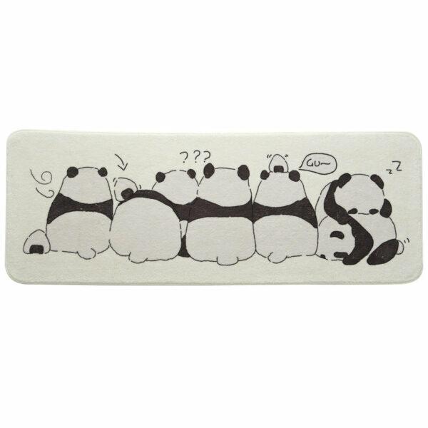 Cartoon Panda Patterned Shaggy Soft Girls Boys Bedroom Kids Room Bedside Carpet Rugs Runners - Image 2