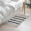Retro Moroccan Geometric Pattern Cotton and Linen Area Rug with Tassel Handwoven Floor Carpet Rug for Living Room Bedroom 05