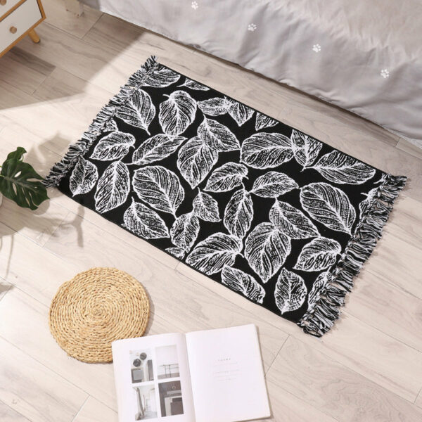 Retro Moroccan Geometric Pattern Cotton and Linen Area Rug with Tassel Handwoven Floor Carpet Rug for Living Room Bedroom 21