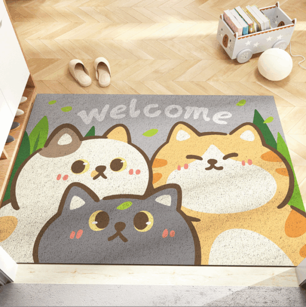 Cute Cat Pets Welcome to My Home Durable Non-slip Mats Cartoon Doormat