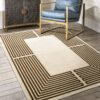 Brown Simple Geometric Pattern Faux Cashmere Soft Shaggy Area Rug Carpets For Living Room Bedroom Hall Office