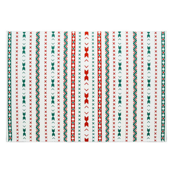 Red and Green Small and Fresh Pattern Faux Cashmere Soft Shaggy Area Rug Carpets For Living Room Bedroom Hall Office - Image 2