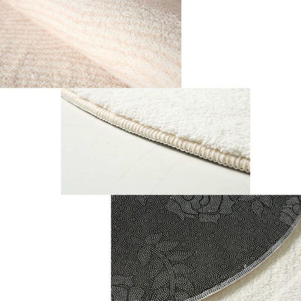 White Simple Round Carpets for Bedroom Living Room Hall Office - Image 3