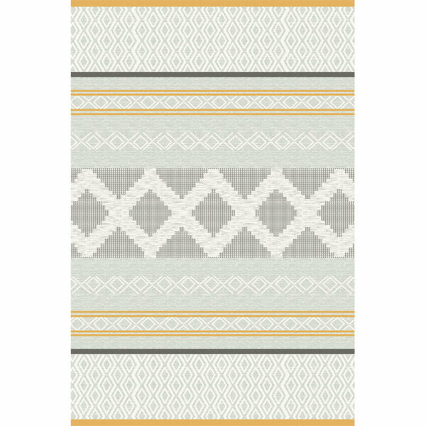 Warm Color Yellow White Modern Sofa Table Geometric Patterned Striped Area Rugs Customizable - Image 2