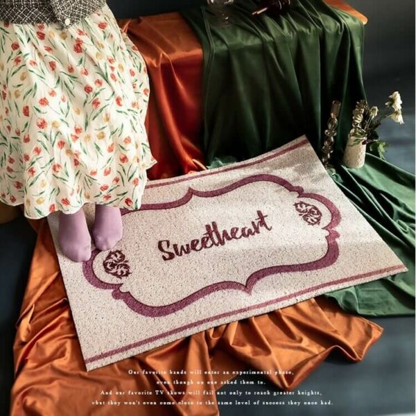 Vintage Dust Removal Word  (SweetHeart) Doormat Entrance Non-slip Outdoor Floormat - Image 3