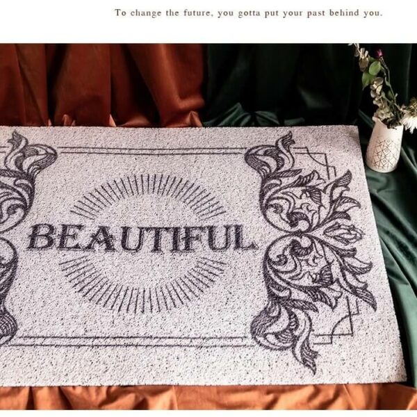 Vintage Dust Removal Word  (Beautiful) Doormat Entrance Non-slip Outdoor Floormat - Image 3