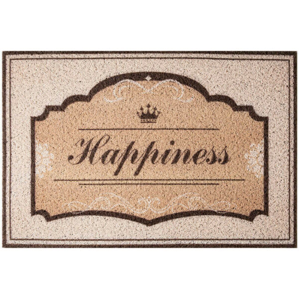 Vintage Dust Removal Word  (Happiness) Doormat Entrance Non-slip Outdoor Floormat
