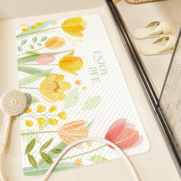 Beautiful Garden PVC Bathroom Anti-slip Mat With Bottom Suction Cups 02