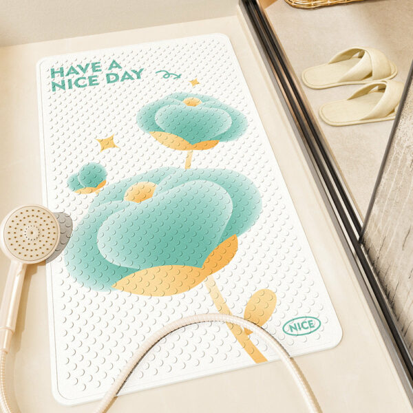 Beautiful Garden PVC Bathroom Anti-slip Mat With Bottom Suction Cups 04