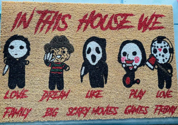 Horror Halloween Clowns Bones Skeletons Anti-slip Absorbent Bathroom Kitchen Carpet 01