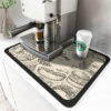 Vintage Checkered Absorbent Placemats For Kitchen, Coffee Machine, Bar