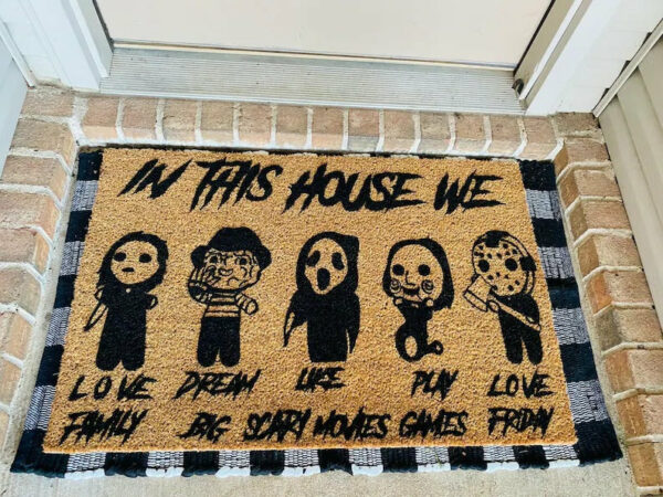 Horror Halloween Clowns Bones Skeletons Anti-slip Absorbent Bathroom Kitchen Carpet 02