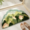 Irregular Colorful Mountain Extra Soft Flocking Bath Mats Absorbent Non-Slip Bathroom Rugs