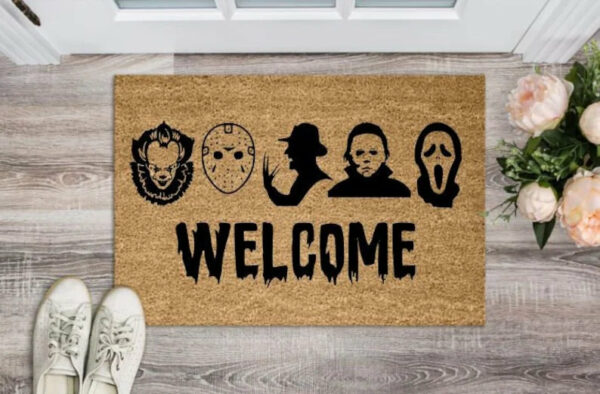 Horror Halloween Clowns Bones Skeletons Anti-slip Absorbent Bathroom Kitchen Carpet 04
