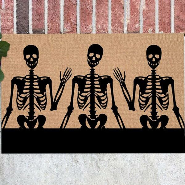 Clown Halloween Doormat Skeleton Grimace Floor Mat Bathroom Mat 60