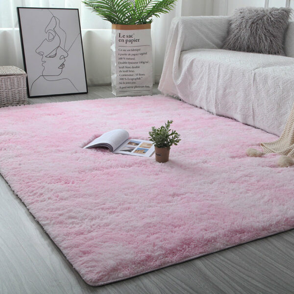 Gradient Pink Colour Modern Plain Carpet Bedroom Living Room Sofa Rugs Soft Plush Shaggy Rugs - Image 3