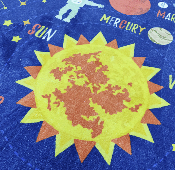 Cartoon Planet Kids Room Living Room Faux Cashmere Sofa Rug Carpet Bedroom Bedside Rug - Image 2