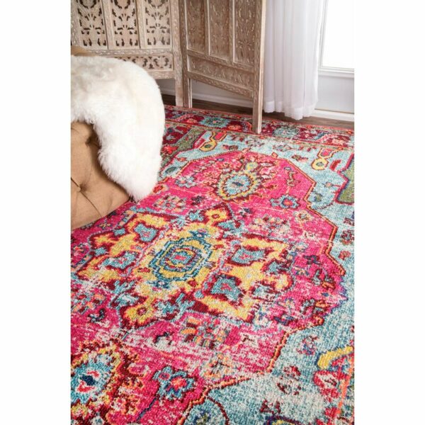 Traditional Vintage Pink Area Rug Carpet for Living Room Hall - Image 4