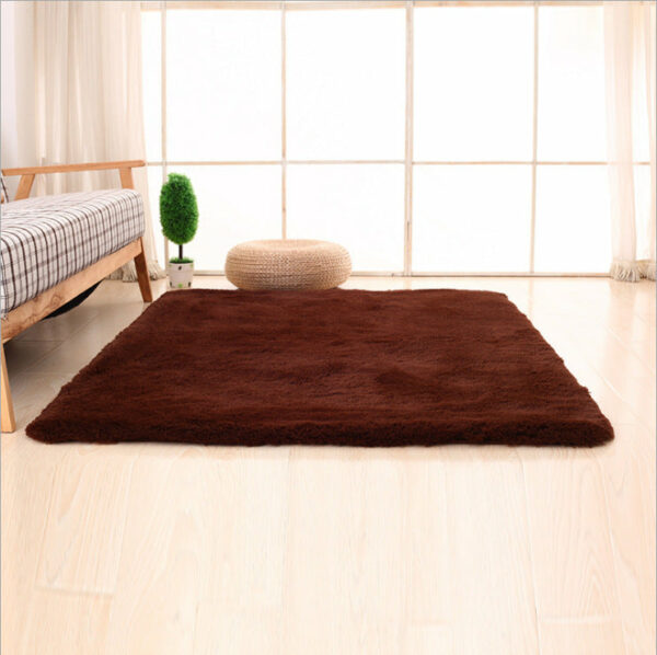 Coffee Colour Modern Plain Carpet Bedroom Living Room Sofa Rugs Soft Plush Shaggy Rugs - Image 4