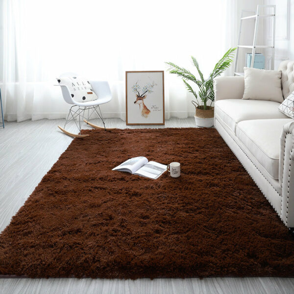 Coffee Colour Modern Plain Carpet Bedroom Living Room Sofa Rugs Soft Plush Shaggy Rugs - Image 2