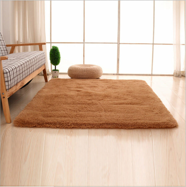 Khaki Colour Modern Plain Carpet Bedroom Living Room Sofa Rugs Soft Plush Shaggy Rugs - Image 3