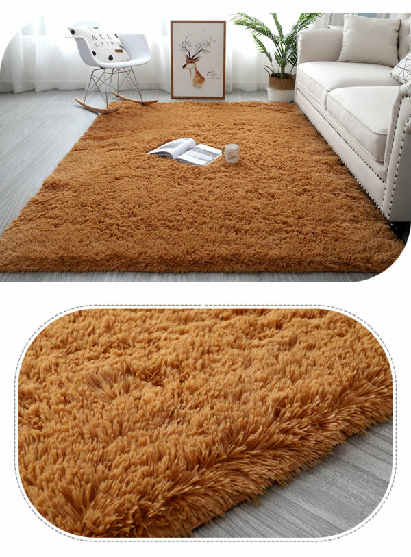 Khaki Colour Modern Plain Carpet Bedroom Living Room Sofa Rugs Soft Plush Shaggy Rugs - Image 4