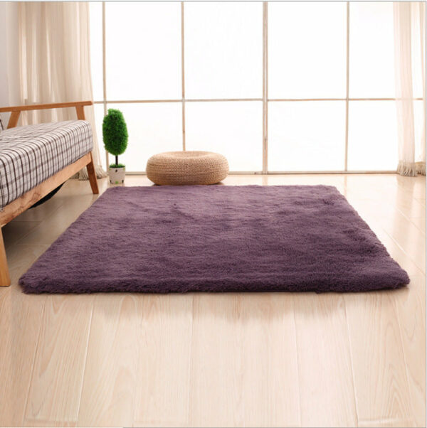 Greyish-Purple Colour Modern Plain Carpet Bedroom Living Room Sofa Rugs Soft Plush Shaggy Rugs - Image 3