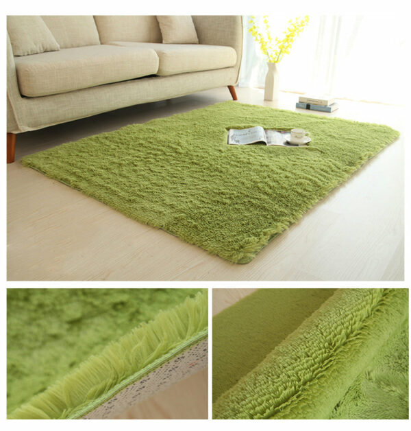 Grass-Green Colour Modern Plain Carpet Bedroom Living Room Sofa Rugs Soft Plush Shaggy Rugs - Image 3