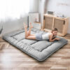 Grey Solid Colour Thickened Futon Floor Mattress Foldable Camping Portable Roll-up Mattress Sleeping Mat 01