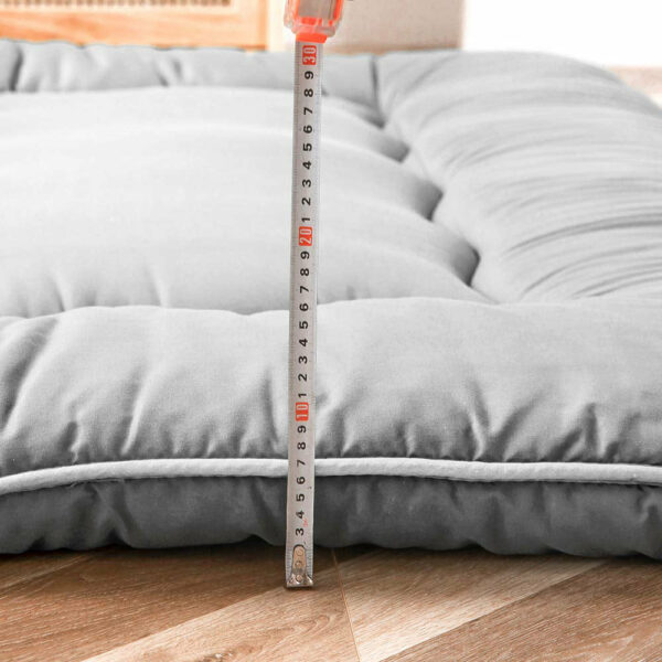 Grey Solid Colour Thickened Futon Floor Mattress Foldable Camping Portable Roll-up Mattress Sleeping Mat 01 - Image 3