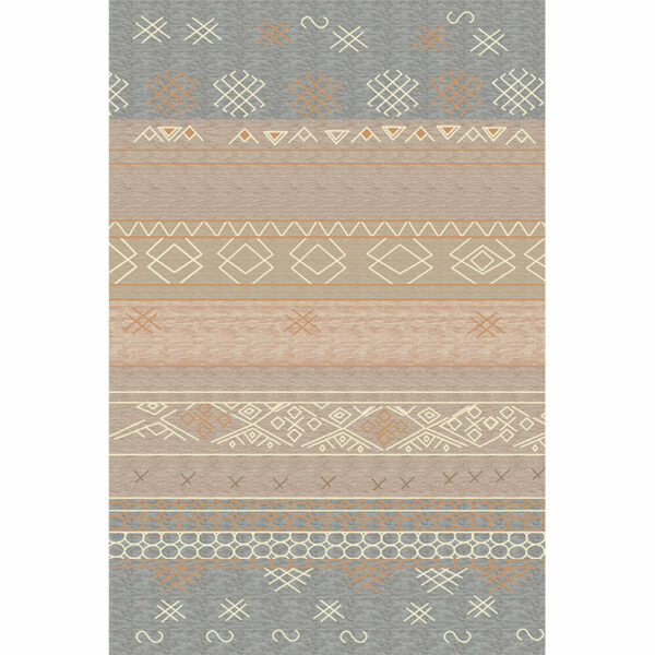 Grey Brown Modern Moroccan Patterned Striped Non-slip Sofa Rug Table Rug Area Rugs Customizable - Image 2