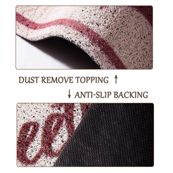 Vintage Dust Removal Word  (Happiness) Doormat Entrance Non-slip Outdoor Floormat - Image 3