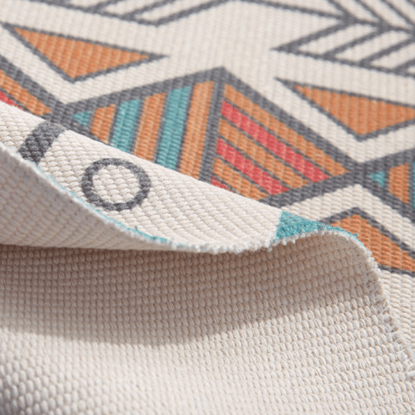 Colourful Geometric Cotton Area Rug with Tassel Hand Woven Floor Carpet Rug for Living Room Bedroom 01 - Image 5