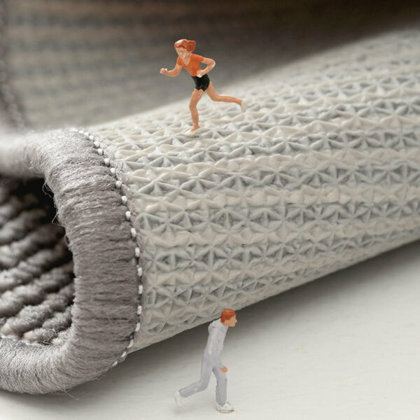 Grey Modern Geometric Polypropylene Wear-resistant Dust-removing Anti-slip Entryway DoorMats - Image 3