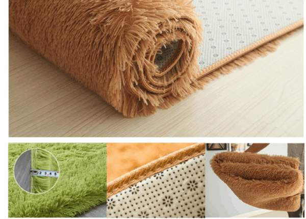 Grey White Soft Comfortable Geometric Plush Shaggy Rugs Bedroom Living Room Bedside Rug Floor Mat 05 - Image 4