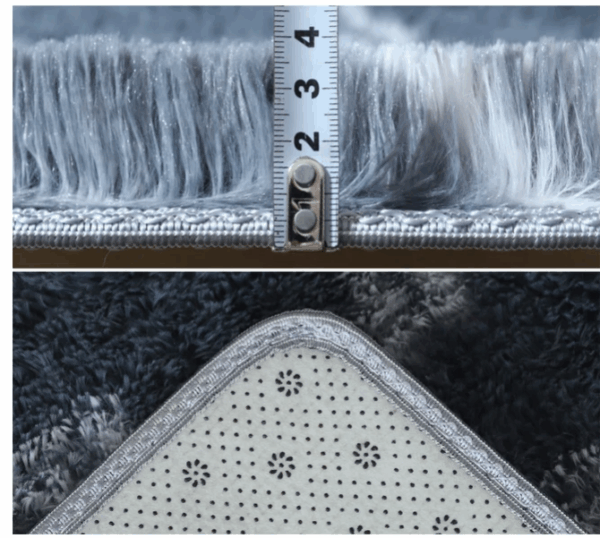 Black Dark Grey Comfortable Geometric Plush Shaggy Rugs Bedroom Living Room Bedside Rug Floor Mat 11 - Image 4